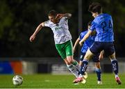 12 April 2024; Sean Murray of Cork City in action against Adam Verdon of UCD during the SSE Airtricity Men's First Division match between UCD and Cork City at UCD Bowl in Belfield, Dublin. Photo by Shauna Clinton/Sportsfile
