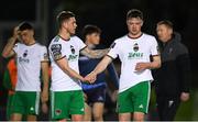12 April 2024; Sean Murray, left, and Cian Murphy of Cork City after the SSE Airtricity Men's First Division match between UCD and Cork City at UCD Bowl in Belfield, Dublin. Photo by Shauna Clinton/Sportsfile