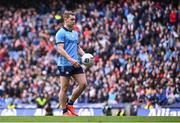 31 March 2024; Con O'Callaghan of Dublin prepares to take a penalty in the penalty shoot-out of the Allianz Football League Division 1 Final match between Dublin and Derry at Croke Park in Dublin. Photo by Piaras Ó Mídheach/Sportsfile