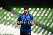 13 April 2024; Joe McCarthy of Leinster walks the pitch before the Investec Champions Cup quarter-final match between Leinster and La Rochelle at the Aviva Stadium in Dublin. Photo by Harry Murphy/Sportsfile