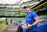 13 April 2024; Joe McCarthy of Leinster walks the pitch before the Investec Champions Cup quarter-final match between Leinster and La Rochelle at the Aviva Stadium in Dublin. Photo by Harry Murphy/Sportsfile