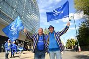 13 April 2024; Leinster supporters Craig Morrey, left, from Edinburgh in Scotland and Nick Wheeler from Lucan in Dublin before the Investec Champions Cup quarter-final match between Leinster and La Rochelle at the Aviva Stadium in Dublin. Photo by Sam Barnes/Sportsfile
