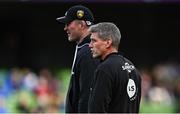 13 April 2024; La Rochelle head coach Ronan O'Gara, right, and forwards coach Donnacha Ryan before the Investec Champions Cup quarter-final match between Leinster and La Rochelle at the Aviva Stadium in Dublin. Photo by Harry Murphy/Sportsfile