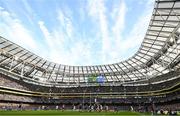 13 April 2024; A general view of a lineout during the Investec Champions Cup quarter-final match between Leinster and La Rochelle at the Aviva Stadium in Dublin. Photo by Ramsey Cardy/Sportsfile