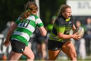 13 April 2024; Avril Whittle of Portdara in action against Eabha Cullen of Naas during the Leinster Rugby Girl's U18 semi-final match between Naas and Portdara at Naas RFC in Kildare. Photo by Tyler Miller/Sportsfile