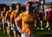 13 April 2024; Declan Lynch of Antrim in the pre-match parade before the Ulster GAA Football Senior Championship quarter-final match between Down and Antrim at Páirc Esler in Newry, Down. Photo by Ben McShane/Sportsfile