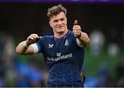 13 April 2024; Josh van der Flier of Leinster after their side's victory  in the Investec Champions Cup quarter-final match between Leinster and La Rochelle at the Aviva Stadium in Dublin. Photo by Sam Barnes/Sportsfile
