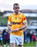 13 April 2024; Marc Jordan of Antrim reacts after his side's defeat in the Ulster GAA Football Senior Championship quarter-final match between Down and Antrim at Páirc Esler in Newry, Down. Photo by Ben McShane/Sportsfile