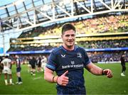 13 April 2024; Joe McCarthy of Leinster after his side's victory in the Investec Champions Cup quarter-final match between Leinster and La Rochelle at the Aviva Stadium in Dublin. Photo by Harry Murphy/Sportsfile