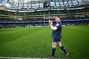13 April 2024; Tadhg Furlong of Leinster after his side's victory in the Investec Champions Cup quarter-final match between Leinster and La Rochelle at the Aviva Stadium in Dublin. Photo by Harry Murphy/Sportsfile