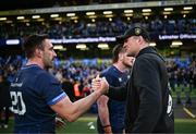 13 April 2024; La Rochelle forwards coach Donnacha Ryan and Jack Conan of Leinster after the Investec Champions Cup quarter-final match between Leinster and La Rochelle at the Aviva Stadium in Dublin. Photo by Harry Murphy/Sportsfile