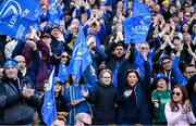13 April 2024; Leinster supporters before the Investec Champions Cup quarter-final match between Leinster and La Rochelle at the Aviva Stadium in Dublin. Photo by Harry Murphy/Sportsfile