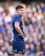 13 April 2024; Ross Byrne of Leinster during the Investec Champions Cup quarter-final match between Leinster and La Rochelle at the Aviva Stadium in Dublin. Photo by Ramsey Cardy/Sportsfile