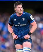 13 April 2024; Joe McCarthy of Leinster during the Investec Champions Cup quarter-final match between Leinster and La Rochelle at the Aviva Stadium in Dublin. Photo by Ramsey Cardy/Sportsfile