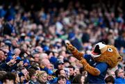 13 April 2024; Leo the Lion during the Investec Champions Cup quarter-final match between Leinster and La Rochelle at the Aviva Stadium in Dublin. Photo by Harry Murphy/Sportsfile