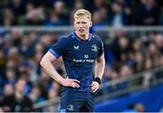 13 April 2024; Jamie Osborne of Leinster during the Investec Champions Cup quarter-final match between Leinster and La Rochelle at the Aviva Stadium in Dublin. Photo by Harry Murphy/Sportsfile