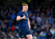 13 April 2024; Ciarán Frawley of Leinster during the Investec Champions Cup quarter-final match between Leinster and La Rochelle at the Aviva Stadium in Dublin. Photo by Harry Murphy/Sportsfile