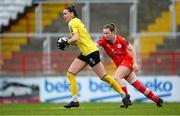 13 April 2024; Shamrock Rovers goalkeeper Amanda Budden during the SSE Airtricity Women's Premier Division match between Shelbourne and Shamrock Rovers at Tolka Park in Dublin. Photo by Stephen McCarthy/Sportsfile