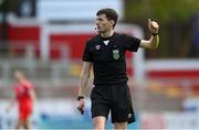 13 April 2024; Referee Ryan Maher during the SSE Airtricity Women's Premier Division match between Shelbourne and Shamrock Rovers at Tolka Park in Dublin. Photo by Stephen McCarthy/Sportsfile