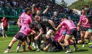 14 April 2024; Dave Heffernan of Connacht scores his side's first try during the EPCR Challenge Cup quarter-final match between Benetton and Connacht at Stadio Monigo in Treviso, Italy. Photo by Roberto Bregani/Sportsfile