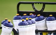 13 April 2024; Water bottles before the Leinster GAA Football Senior Championship quarter-final match between Offaly and Laois at Laois Hire O’Moore Park in Portlaoise, Laois. Photo by Piaras Ó Mídheach/Sportsfile