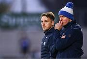 13 April 2024; Laois manager Justin McNulty, right, and Laois selector Ross Munnelly during the Leinster GAA Football Senior Championship quarter-final match between Offaly and Laois at Laois Hire O’Moore Park in Portlaoise, Laois. Photo by Piaras Ó Mídheach/Sportsfile