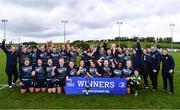 14 April 2024; Navan players celebrate with the cup after their side's victory in the Women's Division 5 Cup final match between Navan and Roscrea during the Bank of Ireland Leinster Rugby Women Finals Day at Balbriggan RFC in Dublin. Photo by Ben McShane/Sportsfile