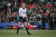 13 April 2024; Referee Sara Cox during the Women's Six Nations Rugby Championship match between Ireland and Wales at Virgin Media Park in Cork.  Photo by Brendan Moran/Sportsfile