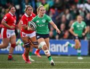 13 April 2024; Aoibheann Reilly of Ireland makes a break during the Women's Six Nations Rugby Championship match between Ireland and Wales at Virgin Media Park in Cork.  Photo by Brendan Moran/Sportsfile