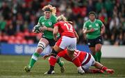 13 April 2024; Sam Monaghan of Ireland during the Women's Six Nations Rugby Championship match between Ireland and Wales at Virgin Media Park in Cork.  Photo by Brendan Moran/Sportsfile