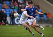 14 April 2024; Patrick O'Keane of Wicklow in action against Paddy McDermott of Kildare during the Leinster GAA Football Senior Championship quarter-final match between Kildare and Wicklow at Laois Hire O’Moore Park in Portlaoise, Laois. Photo by Sam Barnes/Sportsfile