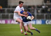 14 April 2024; Tom Moran of Wicklow in action against Alex Beirne of Kildare during the Leinster GAA Football Senior Championship quarter-final match between Kildare and Wicklow at Laois Hire O’Moore Park in Portlaoise, Laois. Photo by Sam Barnes/Sportsfile