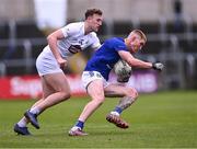14 April 2024; Jonathan Carlin of Wicklow in action against Darragh Kirwan of Kildare during the Leinster GAA Football Senior Championship quarter-final match between Kildare and Wicklow at Laois Hire O’Moore Park in Portlaoise, Laois. Photo by Piaras Ó Mídheach/Sportsfile