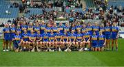 14 April 2024; The Tipperary squad before the Very Camogie League Division 1A Final between Tipperary and Galway at Croke Park in Dublin. Photo by Brendan Moran/Sportsfile