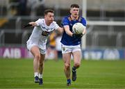 14 April 2024; Tom Moran of Wicklow in action against Niall Kelly of Kildare during the Leinster GAA Football Senior Championship quarter-final match between Kildare and Wicklow at Laois Hire O’Moore Park in Portlaoise, Laois. Photo by Sam Barnes/Sportsfile