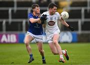 14 April 2024; Alex Beirne of Kildare in action against Gavin Fogarty of Wicklow during the Leinster GAA Football Senior Championship quarter-final match between Kildare and Wicklow at Laois Hire O’Moore Park in Portlaoise, Laois. Photo by Sam Barnes/Sportsfile