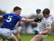 14 April 2024; Darragh Kirwan of Kildare in action against Matt Nolan of Wicklow during the Leinster GAA Football Senior Championship quarter-final match between Kildare and Wicklow at Laois Hire O’Moore Park in Portlaoise, Laois. Photo by Sam Barnes/Sportsfile
