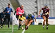 14 April 2024; Roisin Howard of Tipperary attempts to keep the sliotar in play during the Very Camogie League Division 1A Final between Tipperary and Galway at Croke Park in Dublin. Photo by Brendan Moran/Sportsfile