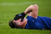 14 April 2024; Cillian McDonald of Wicklow reacts after his side's defeat in the Leinster GAA Football Senior Championship quarter-final match between Kildare and Wicklow at Laois Hire O’Moore Park in Portlaoise, Laois. Photo by Sam Barnes/Sportsfile