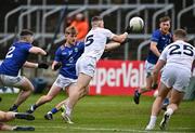 14 April 2024; Jack Sargent of Kildare scores a late point to win the game despite the efforts of Joe Prendergast of Wicklow during the Leinster GAA Football Senior Championship quarter-final match between Kildare and Wicklow at Laois Hire O’Moore Park in Portlaoise, Laois. Photo by Sam Barnes/Sportsfile