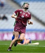 14 April 2024; Niamh Mallon of Galway reacts to a missed opportunity during the Very Camogie League Division 1A Final between Tipperary and Galway at Croke Park in Dublin. Photo by David Fitzgerald/Sportsfile