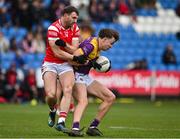 14 April 2024; Liam Coleman of Wexford in action against Sam Mulroy of Louth during the Leinster GAA Football Senior Championship quarter-final match between Louth and Wexford at Laois Hire O’Moore Park in Portlaoise, Laois. Photo by Sam Barnes/Sportsfile
