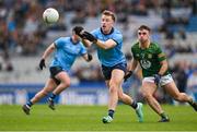 14 April 2024; Seán Bugler of Dublin in action against Seán Coffey of Meath during the Leinster GAA Football Senior Championship quarter-final match between Dublin and Meath at Croke Park in Dublin. Photo by Brendan Moran/Sportsfile