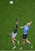 14 April 2024; Tom Lahiff of Dublin in action against Ronan Jones of Meath during the Leinster GAA Football Senior Championship quarter-final match between Dublin and Meath at Croke Park in Dublin. Photo by David Fitzgerald/Sportsfile