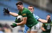 14 April 2024; Harry O'Higgins of Meath is tackled by Con O'Callaghan of Dublin during the Leinster GAA Football Senior Championship quarter-final match between Dublin and Meath at Croke Park in Dublin. Photo by Brendan Moran/Sportsfile