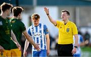 5 April 2024; Referee Oliver Moran during the SSE Airtricity Men's First Division match between Finn Harps and UCD at Finn Park in Ballybofey, Donegal. Photo by Ramsey Cardy/Sportsfile