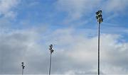 5 April 2024; A general view of the floodlights during the SSE Airtricity Men's First Division match between Finn Harps and UCD at Finn Park in Ballybofey, Donegal. Photo by Ramsey Cardy/Sportsfile