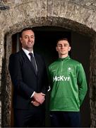 16 April 2024; McKeever Sports Selected as Official Kit Supplier for Team Ireland at the Olympic and Paralympic Games in Paris this summer. In attendance at the launch are McKeever chief executive Padraic McKeever, left, and Olympian Jack Woolley. Photo by Brendan Moran/Sportsfile