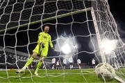 15 April 2024; Dundalk goalkeeper George Shelvey reacts after Bohemians scored their goal during the SSE Airtricity Men's Premier Division match between Bohemians and Dundalk at Dalymount Park in Dublin. Photo by Stephen McCarthy/Sportsfile