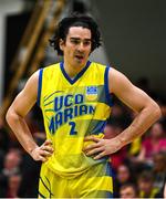 13 April 2024; Leonardo Marcon of UCD Marian during the InsureMyVan.ie Division 1 play-off final match between UCD Marian and Moy Tolka Rovers at the National Basketball Arena in Tallaght, Dublin. Photo by Tyler Miller/Sportsfile